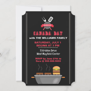 Canada Day Barbecue Party Invitation