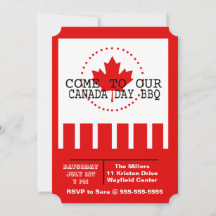Canada Day BBQ Party Invitation