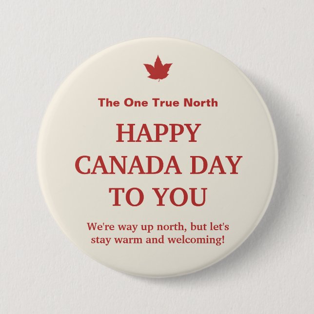 Canada Day Button – True North Maple Pride (Front)