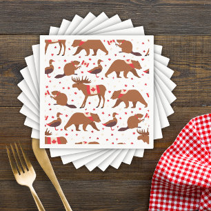 Canada Day Canadian Animals Napkin