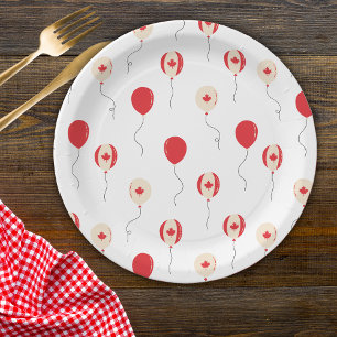 Canada Day Canadian Balloons Paper Plate