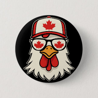 Canada Day Canadian Flag Maple Leaf Chicken Sungle 6 Cm Round Badge
