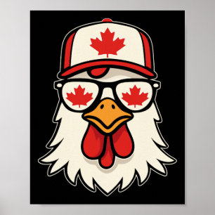 Canada Day Canadian Flag Maple Leaf Chicken Sungle Poster