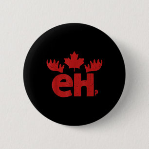 Canada Day Canadian Flag Maple Leaf Moose Eh Canad 6 Cm Round Badge