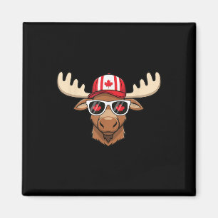 Canada Day Canadian Flag Maple Leaf Moose Sungles Magnet