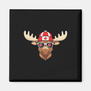 Canada Day Canadian Flag Maple Leaf Moose Sungles Magnet