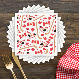 Canada Day Canadian Hockey Napkin