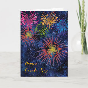 Canada Day Card with Fireworks