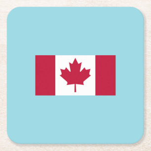 Canada Day Celebration Square Paper Coaster