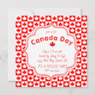 Canada Day Chequerboard Invitation