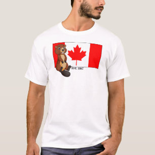 Canada Day Est. 1867 Flag and Beaver T-Shirt