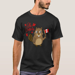 Canada Day Funny Canadian Groundhog Flag T-Shirt