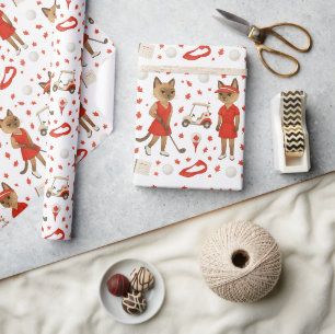 Canada Day Golf Gear for Cat Lovers Wrapping Paper