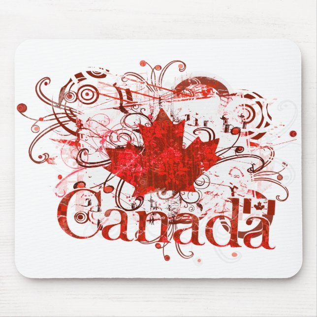 Canada Day Grungy Urban Mouse Pad (Front)