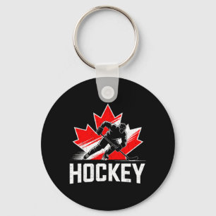 Canada Day Hockey Patriotic Maple Leaf Canadian Key Ring
