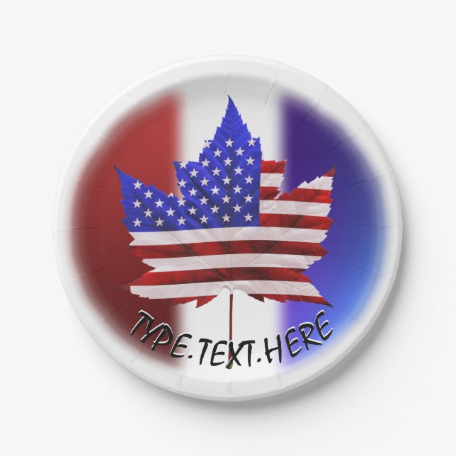 Canada Day & July 4th Plates Custom Paper Plates (Front)
