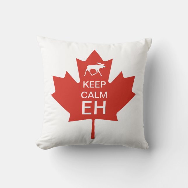 Canada Day KEEP CALM EH Cushion (Front)