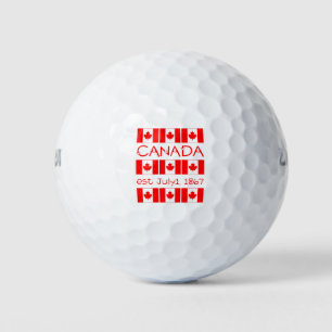 Canada Day Maple Leaf Canadian Flag Pattern Golf Balls