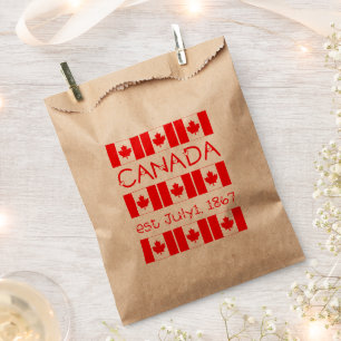 Canada Day Maple Leaf Canadian Flag Typography Favour Bag