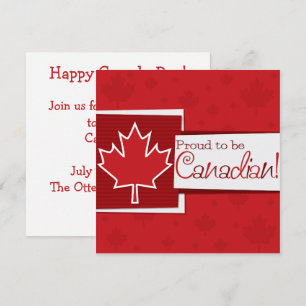 Canada Day Maple Leaf Invitation