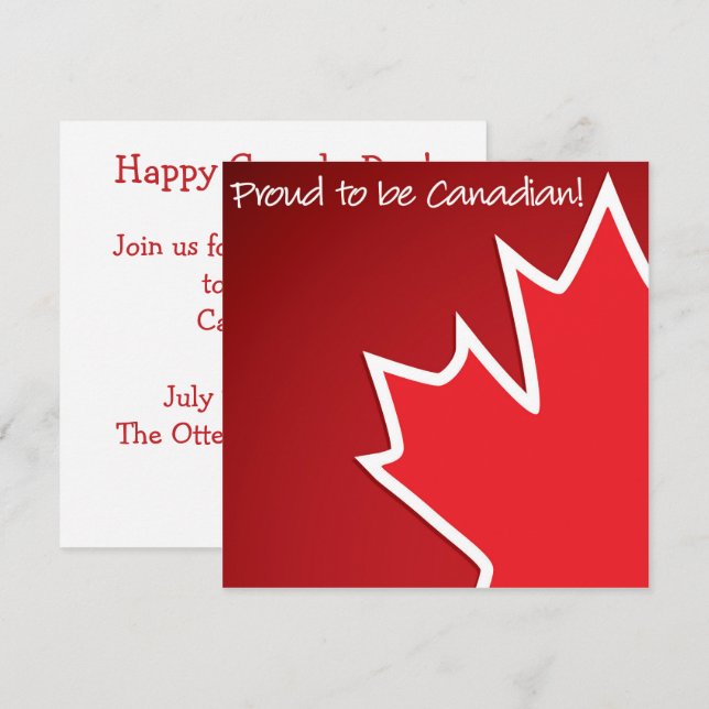 Canada Day Maple Leaf Invitation (Front/Back)