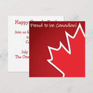 Canada Day Maple Leaf Invitation