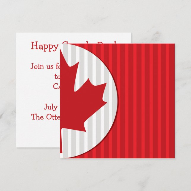 Canada Day Maple Leaf Invitation (Front/Back)