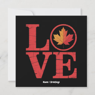Canada Day Maple Leaf Love Flag Vintage Cool Pride Invitation