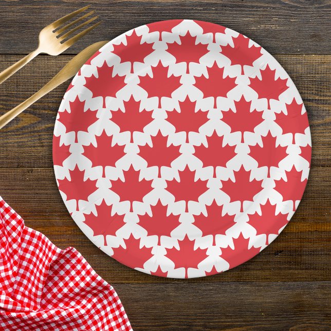 Canada Day Maple Leaf Paper Plate (Creator Uploaded)