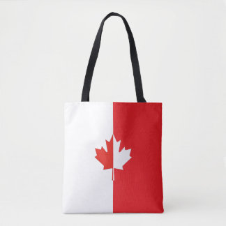 Canada Day Maple Leaf Red & White Tote Bag