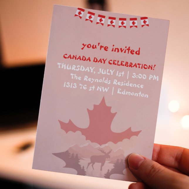 Canada Day Moose July 1st Invitation (Canada Day Moose July 1st Invitation
)