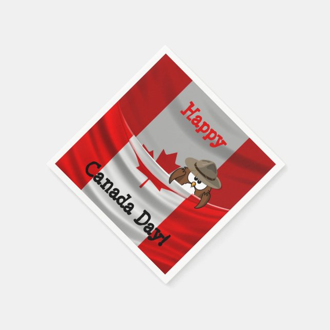 Canada Day owl Napkin (Corner)