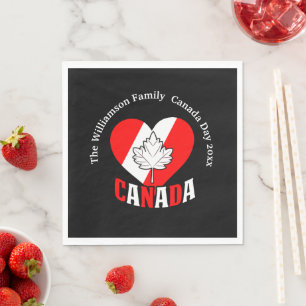 Canada Day Party Settings Personalise Name Year Napkin
