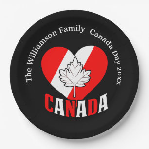 Canada Day Party  Settings Personalise Name Year Paper Plate