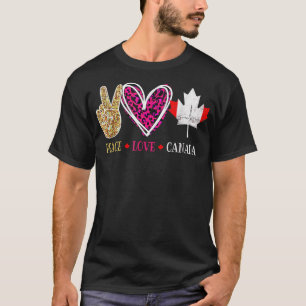 Canada Day Peace Love Canada Women Men Canadian T-Shirt