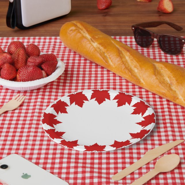 Canada Day Plates Canada Maple Leaf Paper Plates (Picnic)