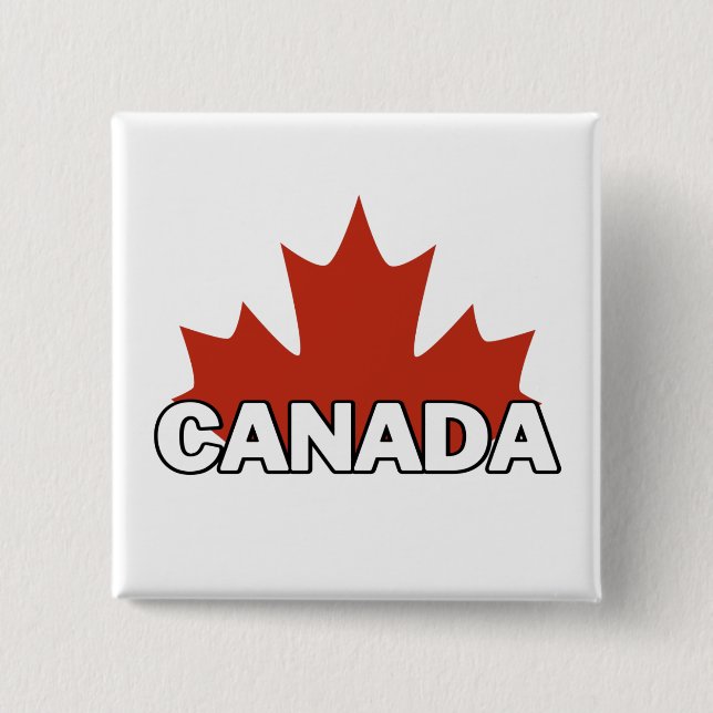 canada day square sticker 15 cm square badge (Front)