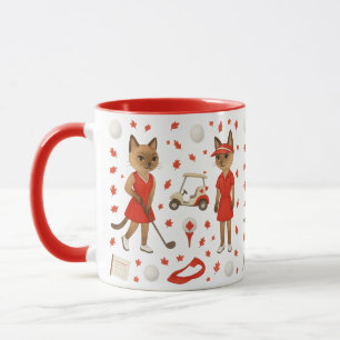Canada Day themed for golfer who love cats Mug