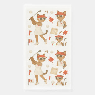 Canada Day themed for golfer who love cats Napkin
