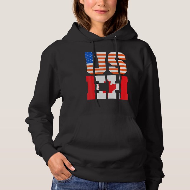 Canada Day Usa Canadian Citizen America Flag Canad Hoodie (Front)