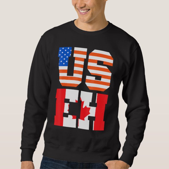 Canada Day Usa Canadian Citizen America Flag Canad Sweatshirt (Front)