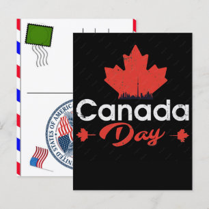 Canada Day & USA Independence Day 2026 Celebration Holiday Postcard