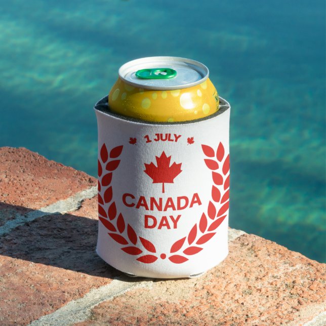 Canada Day Wreath Cosy Can Cooler (In Situ Pool)