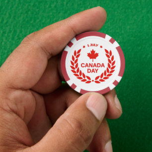 Canada Day Wreath Poker Chips
