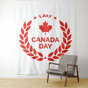 Canada Day Wreath Tapestry