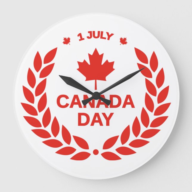 Canada Day Wreath Wall Clock (Front)