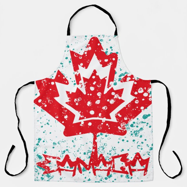 CANADA double RAIN EARTH MAPLE BY MASANSER PIXELAT Apron (Front)