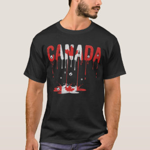 Canada Dripping Flag Soccer Football T-Shirt