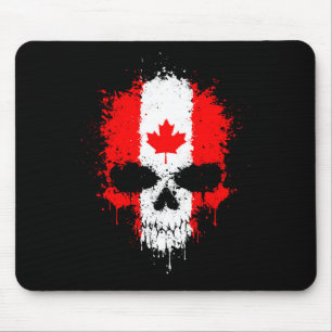 Canada Dripping Splatter Skull Mouse Pad