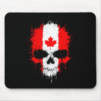 Canada Dripping Splatter Skull Mouse Pad